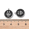 304 Stainless Steel Black Enamel Charms STAS-M102-17P-05-3