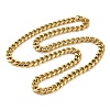Ion Plating(IP) 304 Stainless Steel Cuban Link Chain Necklace for Men Women NJEW-C013-01G-1