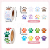2 Rolls 2 Colors Dog Paw Print Paper Stickers DIY-TA0011-56-3