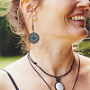 10 Pairs 10 Style Synthetic Turquoise Teardrop & Flat Round & Fan Dangle Earrings EJEW-FI0001-45-4