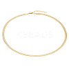 1Pc 4mm Brass Flat Snake Chain Necklaces for Women Men NJEW-LP0001-29-1