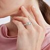 1Pc Rotatable Cubic Zirconia Butterfly Open Rings RJEW-LP0003-41-1