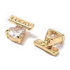 Brass Micro Pave Clear Cubic Zirconia Charm KK-A259-35G-2