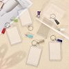 16Pcs Rectangle Acrylic Photo Frame Keychain KEYC-CA0001-34-4