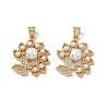 Brass Micro Pave Cubic Zirconia Pendants KK-B061-05G-2
