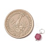 Natural Colorful Tourmaline Table Cut Cube Charms with 304 Stainless Steel Findings PALLOY-JF04875-2
