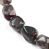 Natural Bloodstone Nuggets Beaded Necklaces for Women Men NJEW-K388-01G-2
