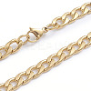 Men's 304 Stainless Steel Cuban Link Chain Necklaces LS-NJEW-L173-009-G-1