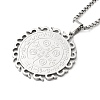 201 Stainless Steel Box Chain Saint Benedict Medal Pendant Necklaces for Women LS-NJEW-M008-01P-1