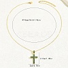 Brass Cubic Zirconia Cross Pendant Cable Chain Necklaces QJ6360-3-1