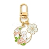 Moon & Flower & Rabbit Alloy Enamel Pendant Decorations HJEW-JM02752-1