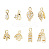 16Pcs 4 Styles Brass Micro Pave Cubic Zirconia Ice Pick Pinch Bails KK-FH0007-59G-1