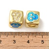 Rack Plating Brass Micro Pave Cubic Zirconia Beads KK-P268-01G-16-2