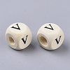 Printed Natural Wood Beads WOOD-T026-001V-2