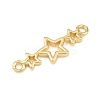 Brass Triple Star Connector Charms KK-Z132-20G-2