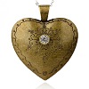 Tibetan Style Alloy Rhinestone Heart Big Pendants ALRI-J011-01AB-NF-1