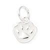 925 Sterling Silver White Enamel Paw Print Charms STER-D303-04S-1