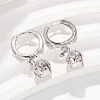 Brass Cubic Zirconia Hoop Earrings EJEW-Q015-01P-C-4