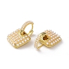 Plastic Imitation Pearl Beaded Square Dangle Hoop Earrings EJEW-M215-03G-3