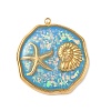 304 Stainless Steel Epoxy Resin with Natural Shell and Sequins Inside Pendants STAS-L026-17G-G03-1