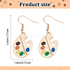 ANATTASOUL 2 Pair 2 Color Colorful Enamel Palette Dangle Earrings EJEW-AN0002-73-2