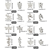 32Pcs 8 Styles 304 Stainless Steel Charms STAS-UN0021-53P-5