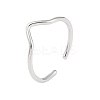 Non-Tarnish 304 Stainless Steel Open Cuff Ring for Women RJEW-C097-03P-1