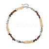 Natural Citrine & Tiger Eye & Green Aventurine Chip Beaded Necklaces NJEW-JN05099-01-4