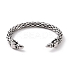 304 Stainless Steel Bird Open Cuff Bangle for Men Women BJEW-M230-08AS-1