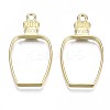 Rack Plating Alloy Bottle Open Back Bezel Pendants PALLOY-S047-31E-FF-1