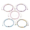 Natural Mixed Gemstone & Glass Seed Braided Bead Bracelets BJEW-JB09529-1