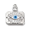 Rack Plating Brass Micro Pave Cubic Zirconia and Enamel Pendants KK-Q786-06P-1