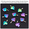 10Pcs Electroplate Non-magnetic Synthetic Hematite Pendants G-NB0003-57-4