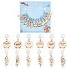 12Pcs 12 Style Cat & Sheep Wood Pendant Stitch Markers HJEW-AB00655-1