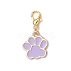 Alloy Enamel Dog Paw Print Pendant Decorations X-HJEW-JM03746-4