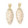 Brass Micro Pave Colorful Cubic Zirconia Enamel Pendants KK-G536-25G-1