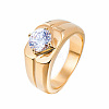 304 Stainless Steel Pave Clear Cubic Zirconia Finger Rings for Men FS-WG96A01-08-2