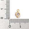 Flat Round Brass Micro Pave Cubic Zirconia Charms KK-Z072-02KCG-06-3