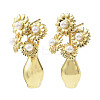 Brass Plastic Imitation Pearl Stud Earrings LS-EJEW-G438-01G-02-2