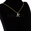 Golden Brass Micro Pave Cubic Zirconia Initial Pendants Necklaces NJEW-S069-JN002-K-2