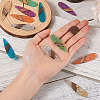 12Pcs 6 Colors Transparent Resin & Walnut Wood Big Pendants RESI-TA0002-73-6
