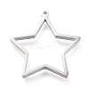 Non-Tarnish 304 Stainless Steel Open Back Bezel Pendants STAS-K208-11P-A-1