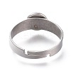 Tarnish Resistant Adjustable 304 Stainless Steel Finger Rings Components STAS-F149-18P-F-3