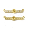 Rack Plating Brass Micro Pave Clear Cubic Zirconia Connector Charms KK-C007-37G-G-2