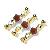 Natural Red Jasper with Brass Fold Over Clasps G-G141-02G-17-1