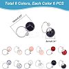 36Pcs 6 Colors Acrylic Pearl Beaded Cuff Earrings EJEW-UN0002-15-3