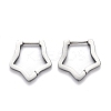 Tarnish Resistant 304 Stainless Steel Star Huggie Hoop Earrings STAS-J033-06P-1