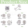 2Pairs Carbon Steel Micro Pave Cubic Zirconia Stud Earrings for Women EJEW-HS0001-16P-2