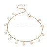 Summer Beach 304 Stainless Steel Shell Shaped Charm Anklets for Women AJEW-AN00658-2