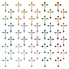 45Pcs 15 Styles Alloy Rhinestone Cabochons MRMJ-HY0001-23-1